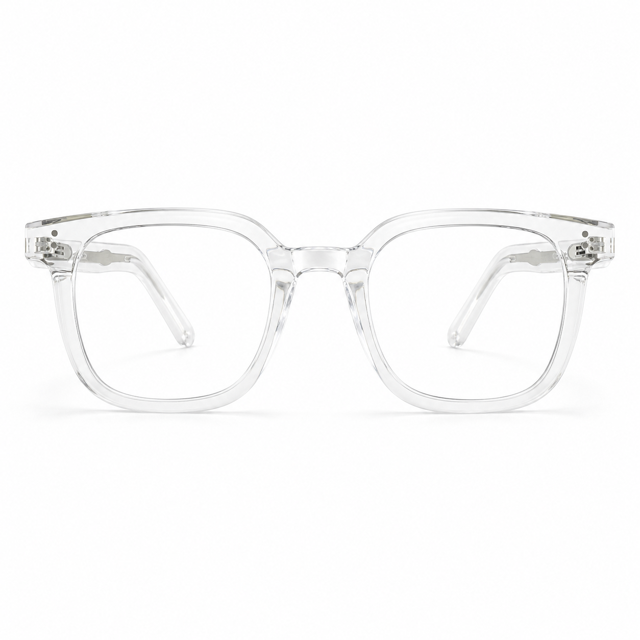 Crystal Clear TR90 intellectual oversized rounded-square full-rim glasses, front product view