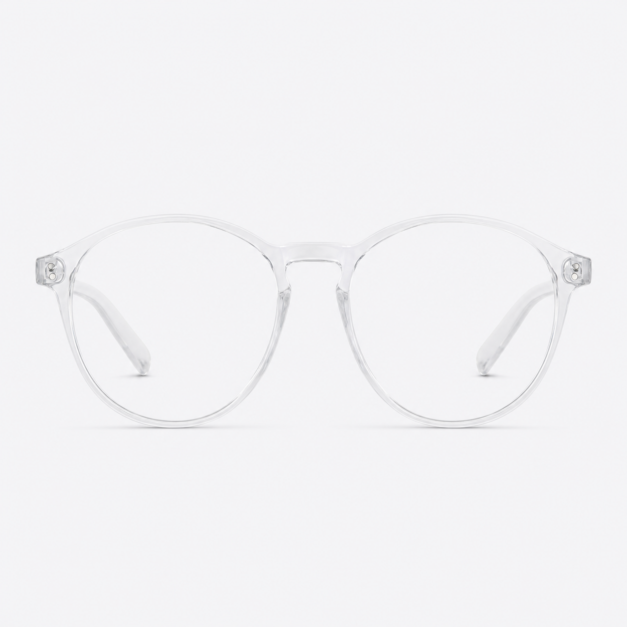 Crystal Clear women's polycarbonate round-panto full-rim glasses, front product view
