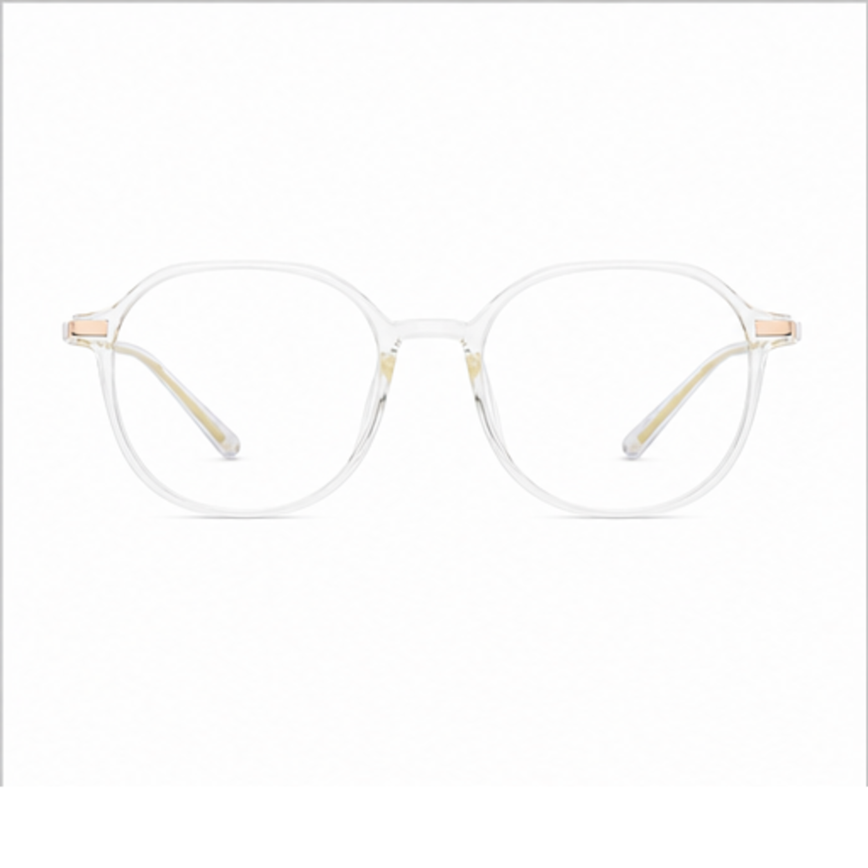 Crystal Clear women's TR90 and alloy rounded-polygon full-rim glasses, front product view