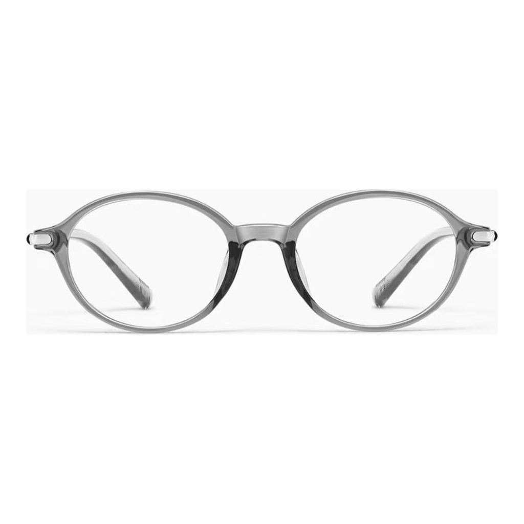 Crystal Gray small oval full-rim eyeglass frame, front product view