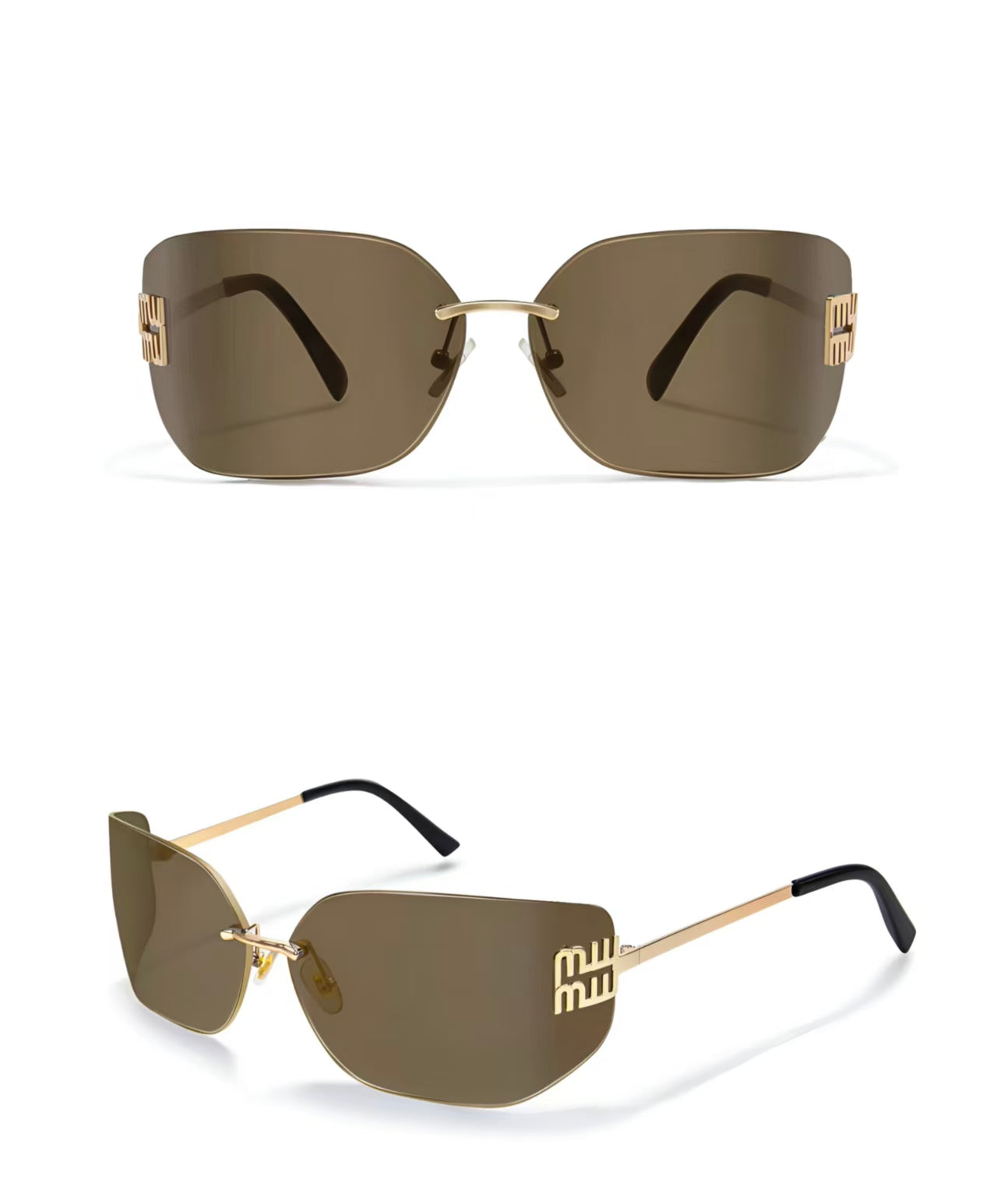 Y2K Vintage Women’s Oversized Shield UV400 Sunglasses