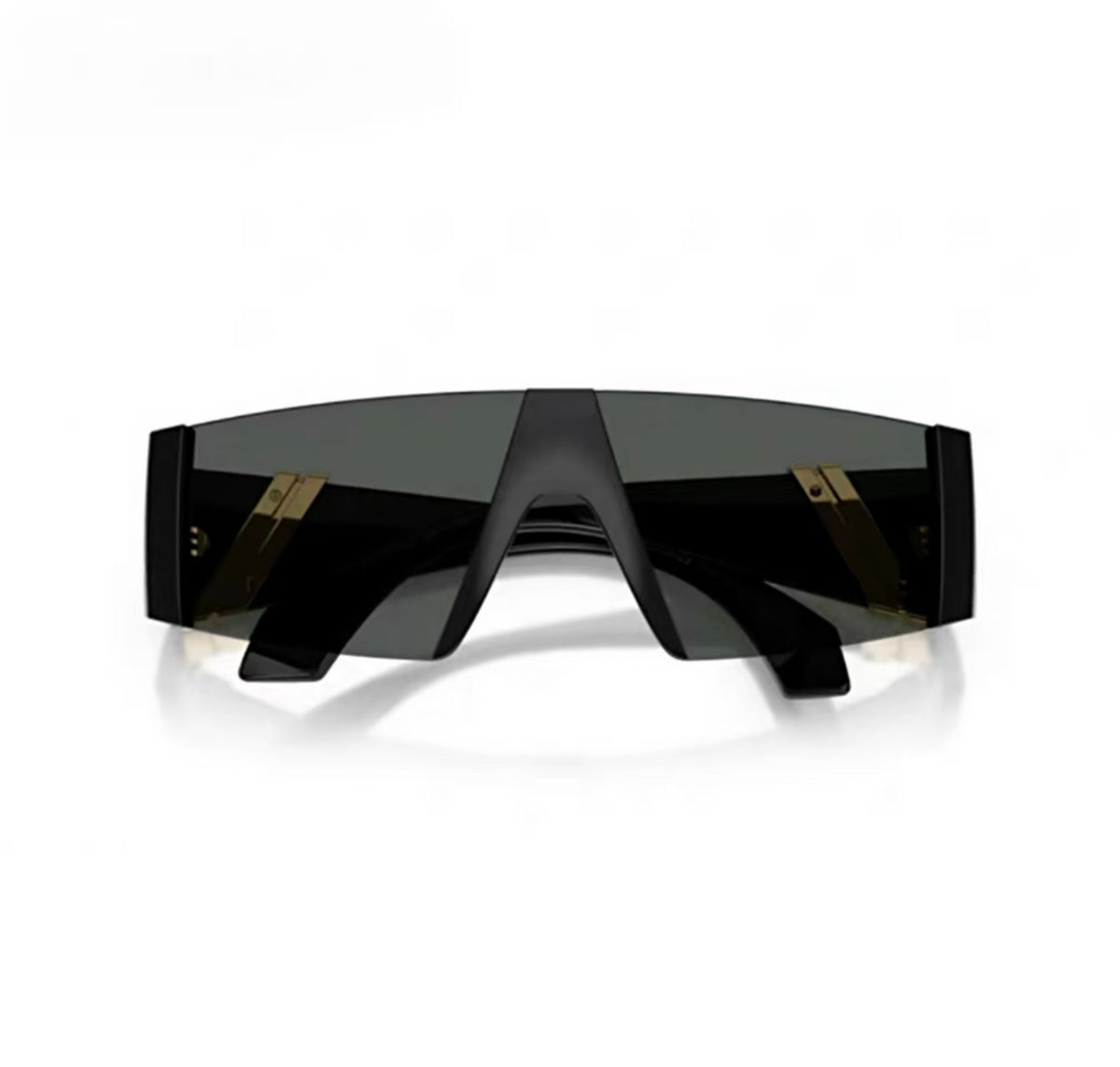 Black rear product view of Versace 0VE4516 Rimless Shield Trendy Casual Sunglasses