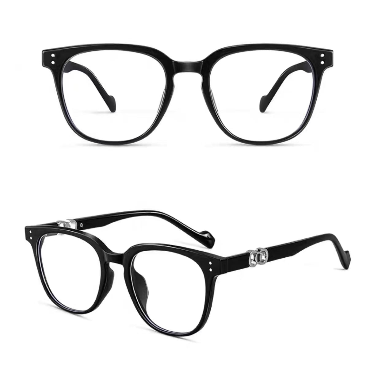 Unisex Trendy Black Frame Anti-Blue Light Prescription Ready Glasses