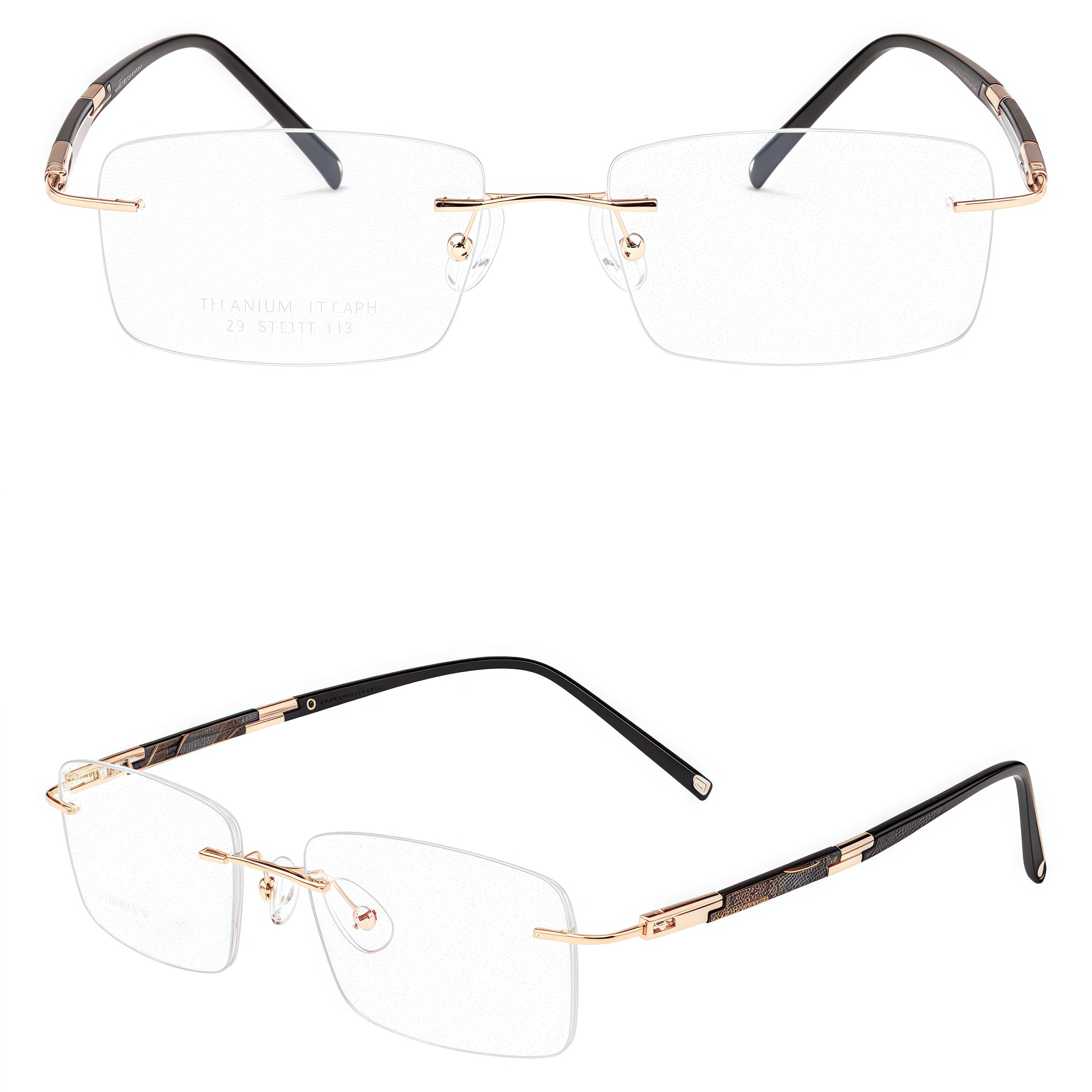 Modern Business Casual Rimless Eyeglasses