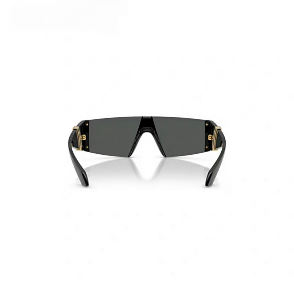 Black rear product view of Versace 0VE4516 Rimless Shield Trendy Casual Sunglasses