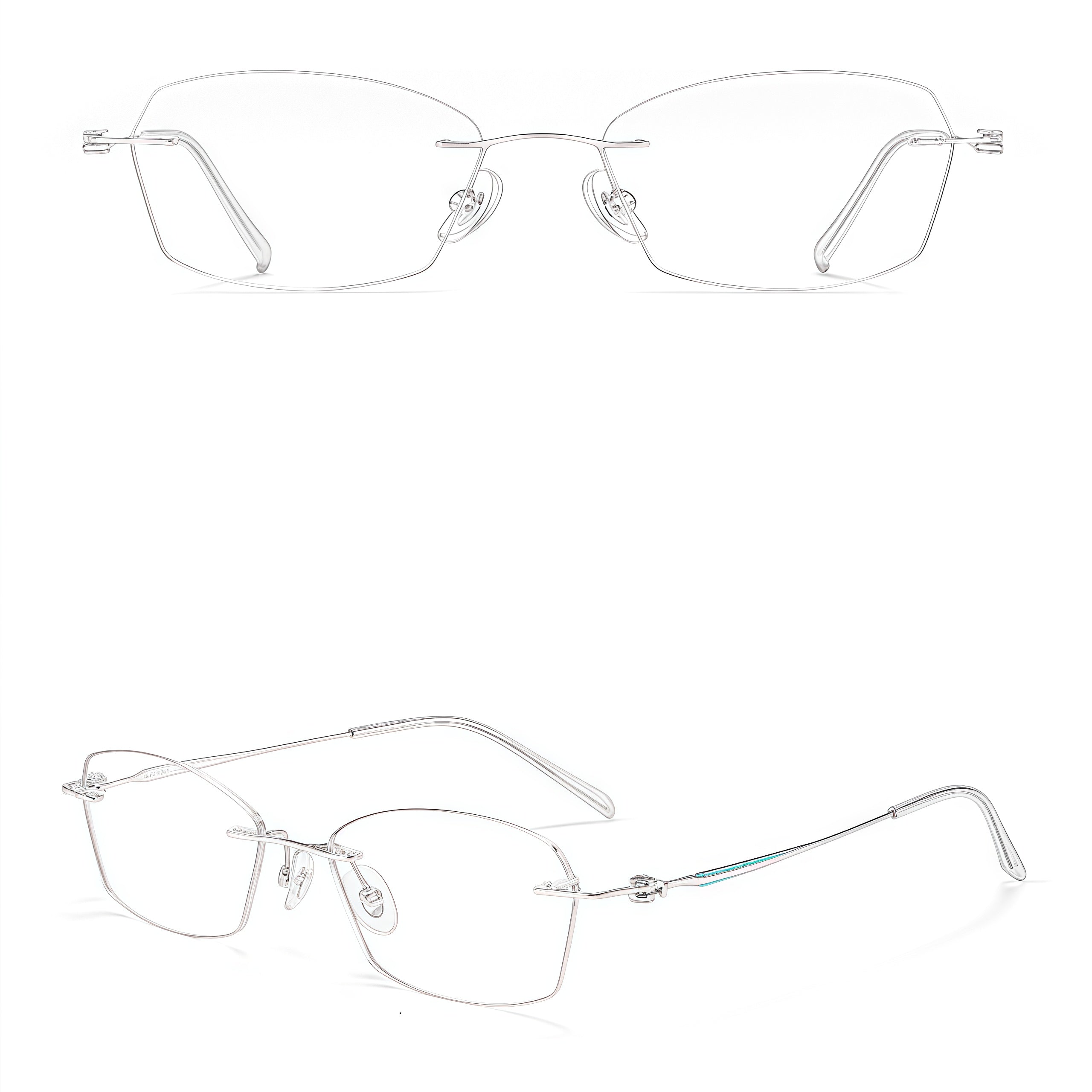 Elegant Intellectual Rimless Eyeglasses