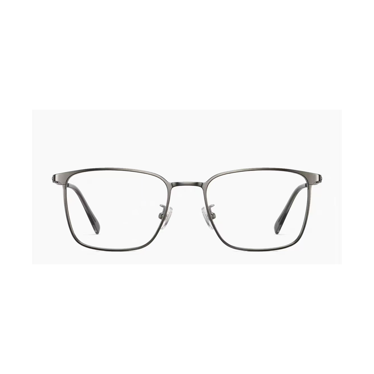 Dark Gray slim rectangular full-rim eyeglass frame, front product view