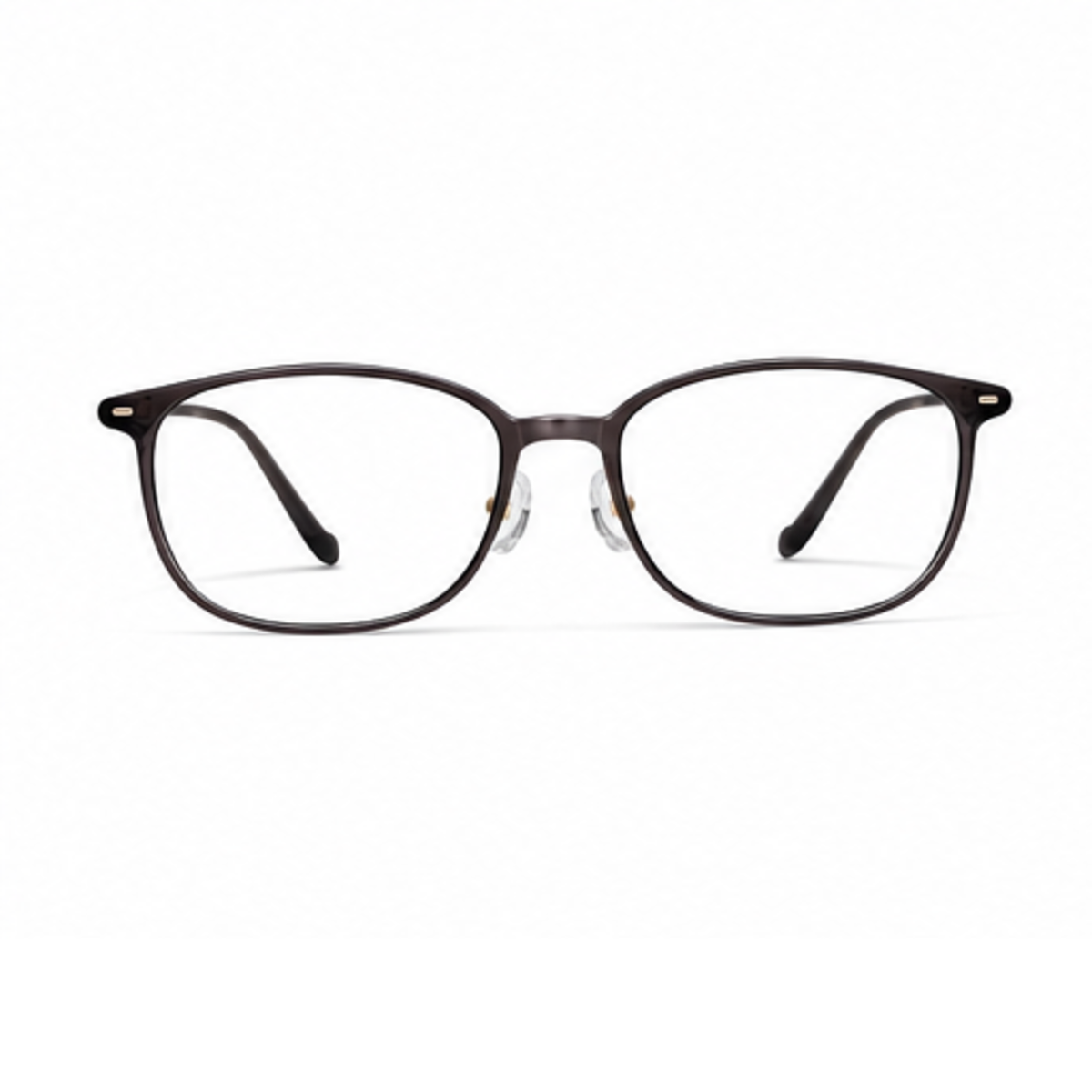 Dark Gray women's small-fit TR90 square full-rim glasses, front product view