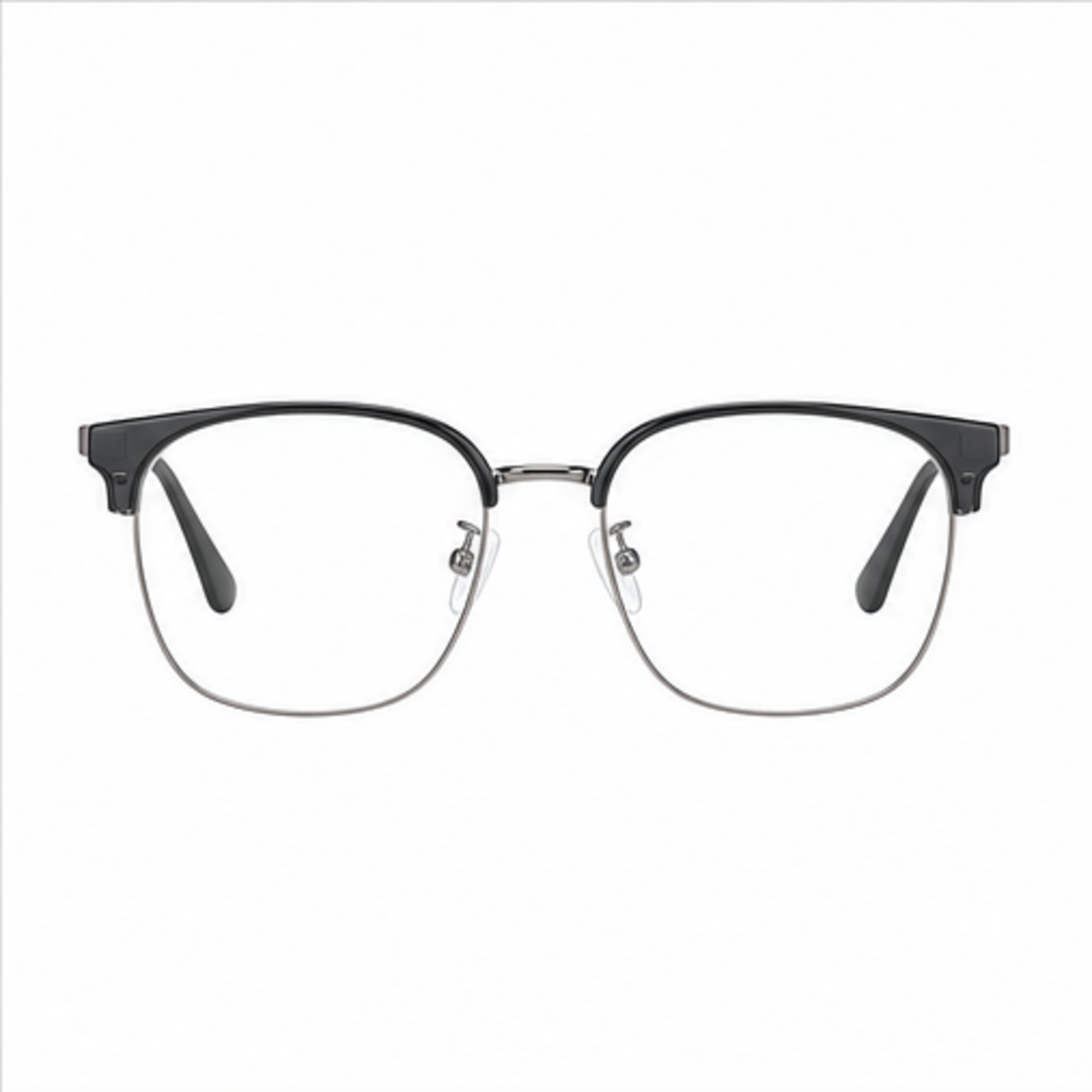 Dark Grey/Gunmetal men's TR-and-titanium 53 mm semi-rimless glasses, front product view