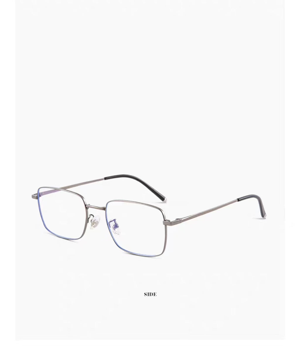 Men’s Ultra-Light Pure Titanium Retro Slim Square Anti-Blue Light Prescription Glasses Frame