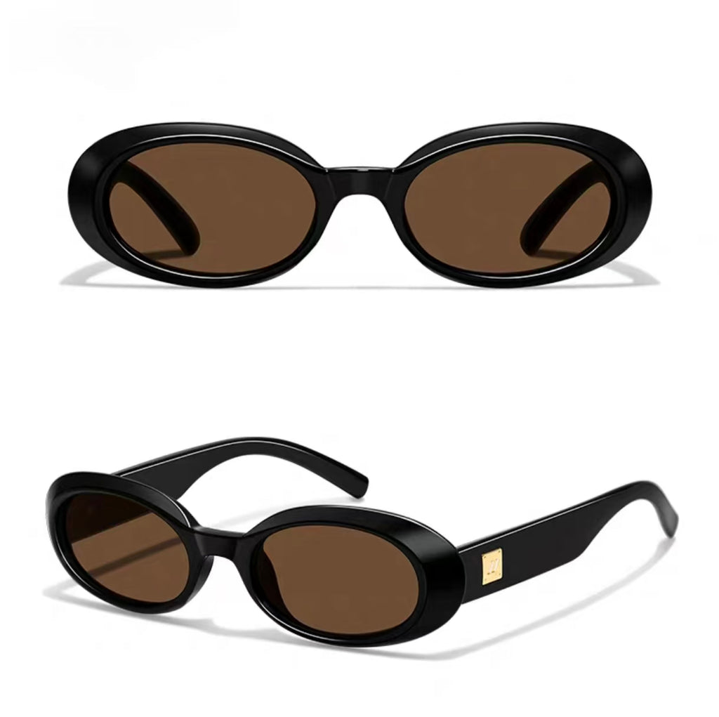 Dark Tortoise women's polycarbonate oval sunglasses, product views