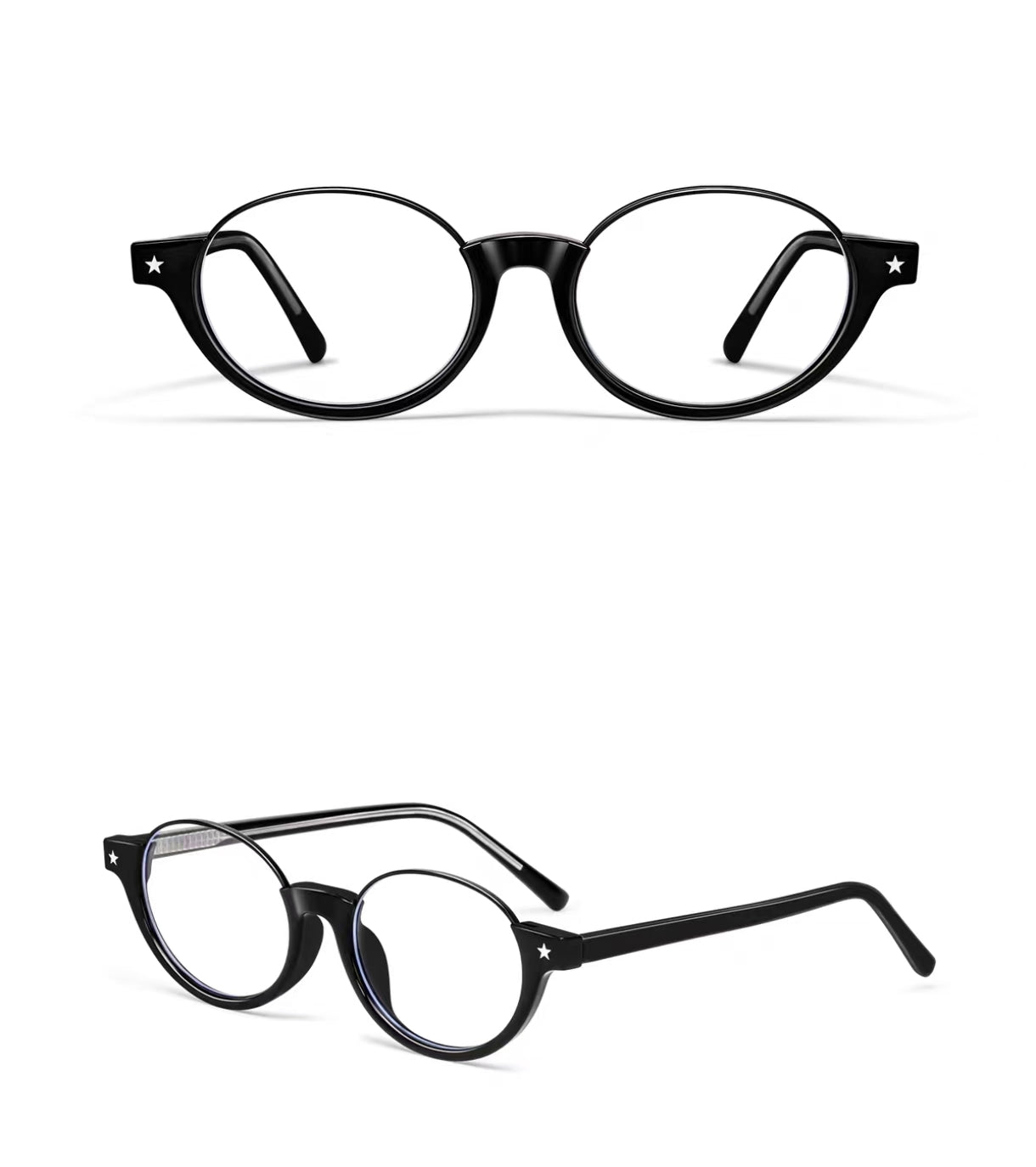 Women’s Retro Geek Chic Small Half Frame Anti-Blue Light Prescription Glasses