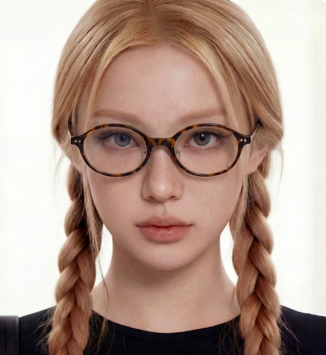 Women’s Geek Chic Ultra-Light Small Oval Glasses with Nose Pads