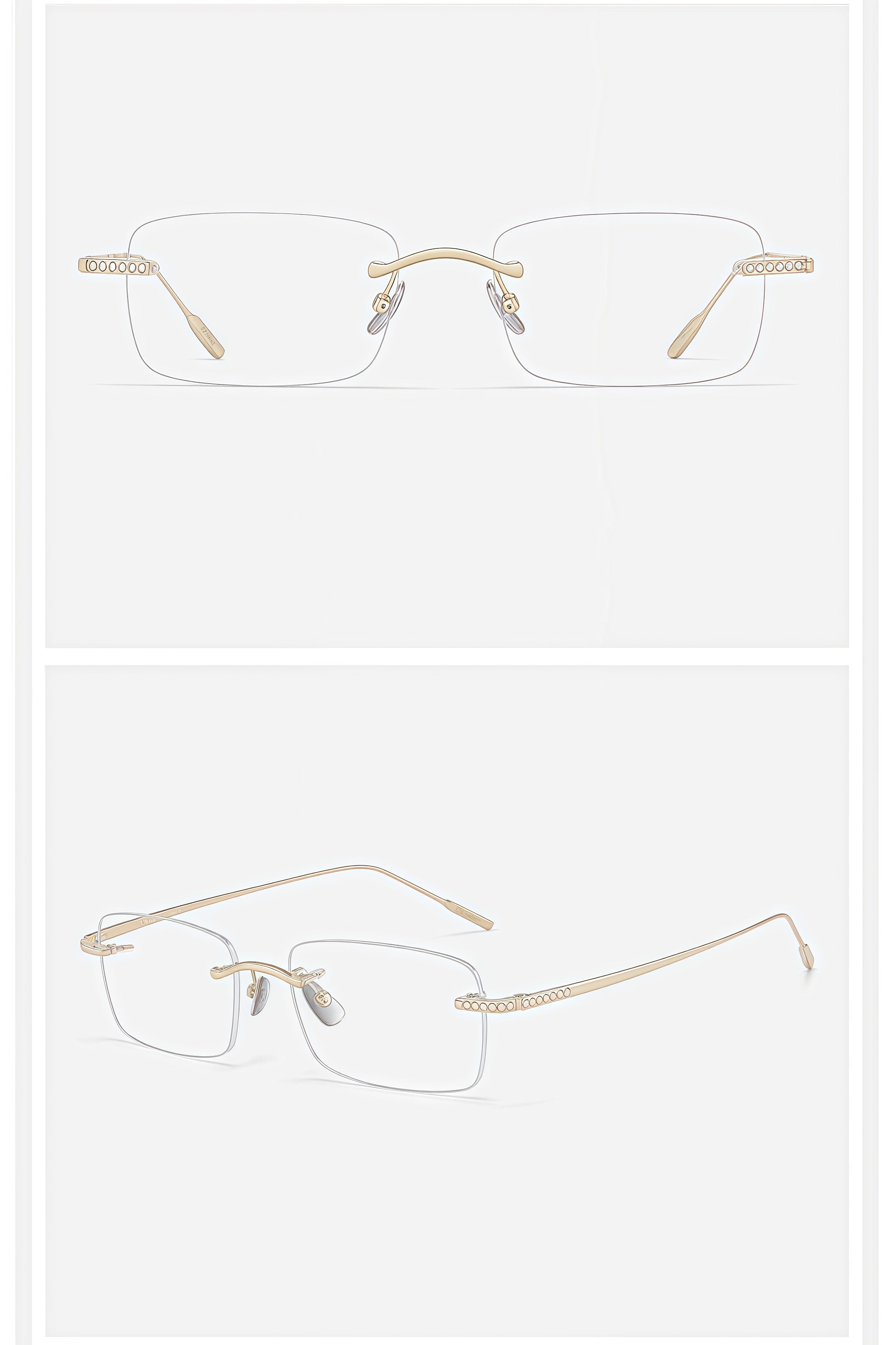 Women's Modern Pure Titanium Rimless Glasses