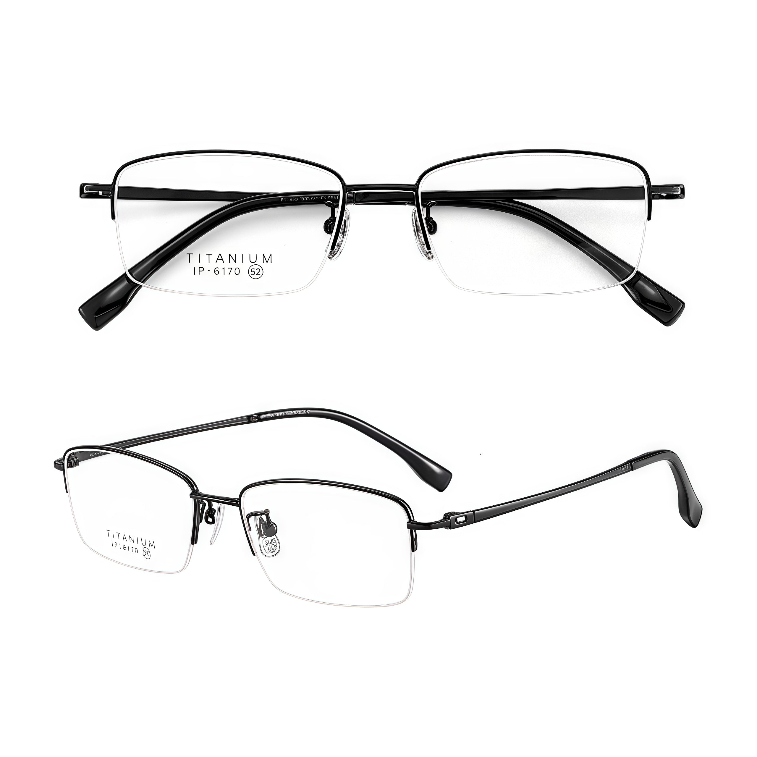 Professional Sophisticated Semi-Rimmed Eyeglasses