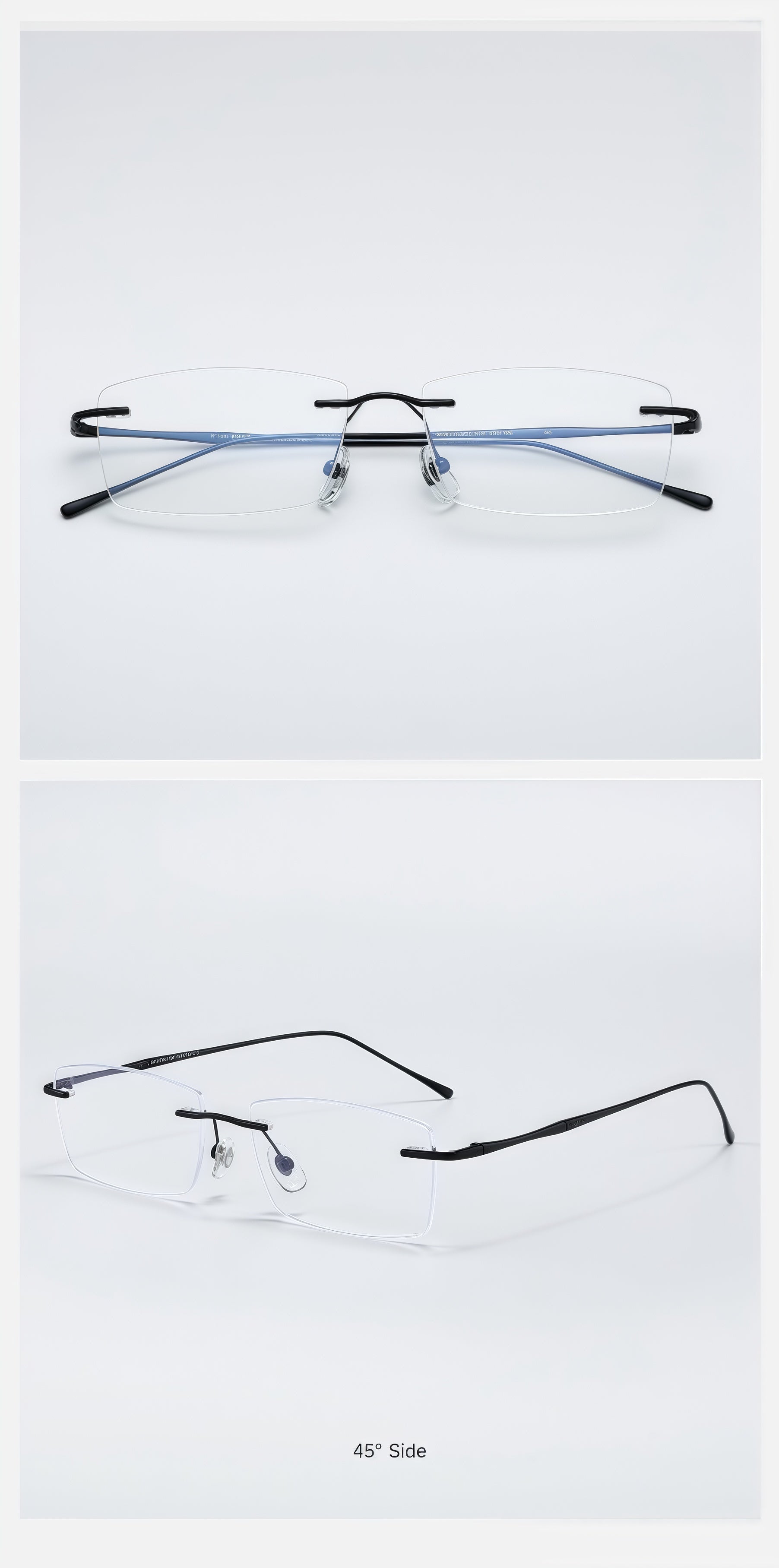 Unisex Minimalist Beta Titanium Rimless Glasses