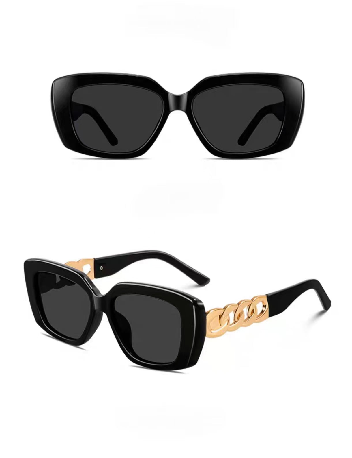 French Vintage Women’s Metal Chain Summer Sun Sunglasses