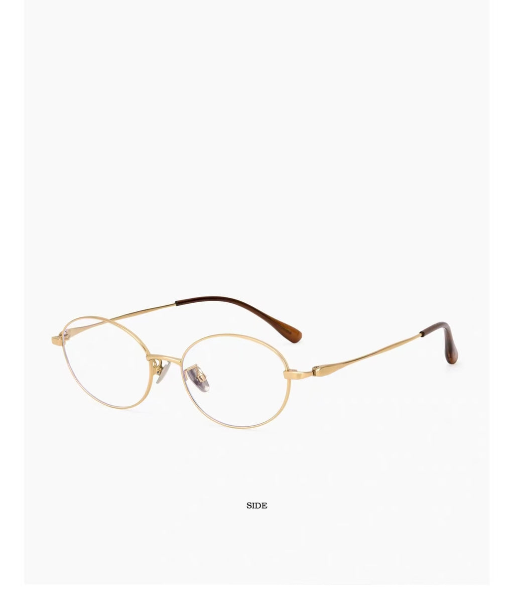 Women’s Ultra-Light Titanium Small Oval Anti-Blue Light High Prescription Glasses