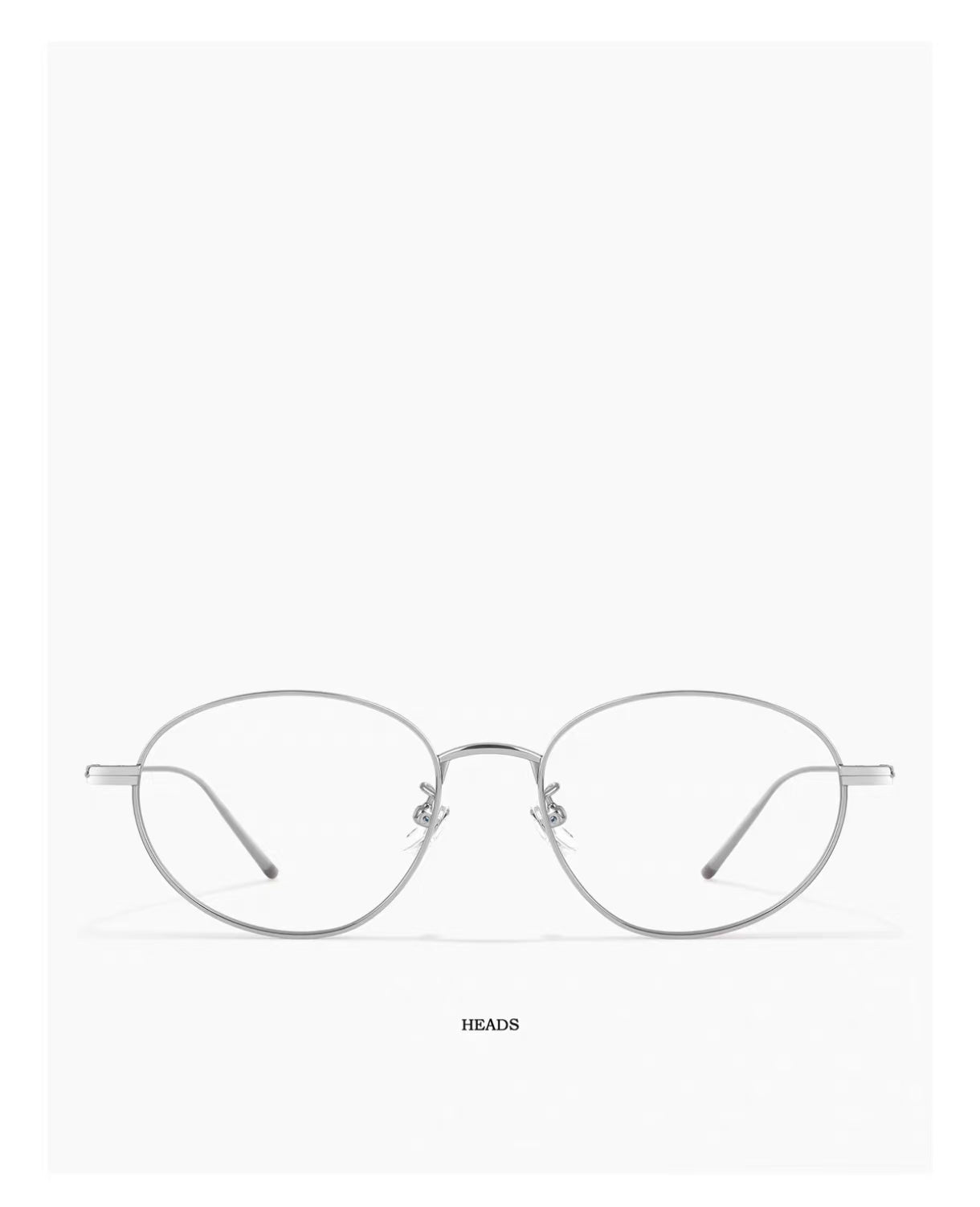 Silver women's semi-titanium oval full-rim glasses, front product view