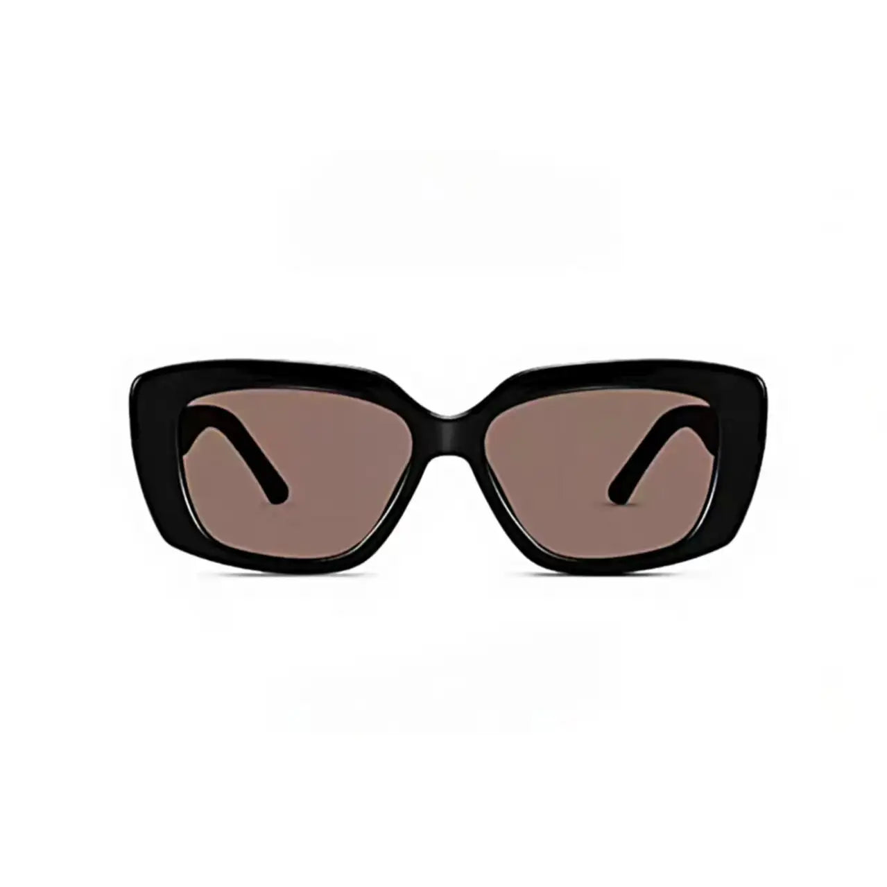 Women’s Black&Brown full-rim square sunglasses, straight-on product view