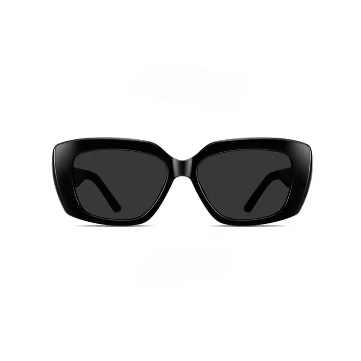 Women’s Black full-rim square sunglasses, straight-on product view