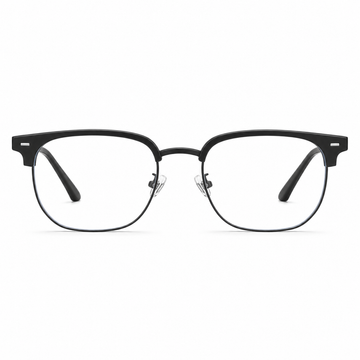 Black eyeglass frame, front product view