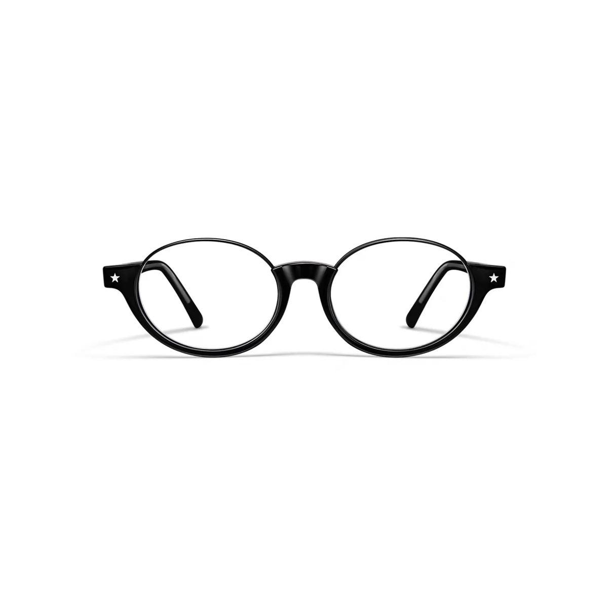 Glossy Black eyeglass frame, front product view
