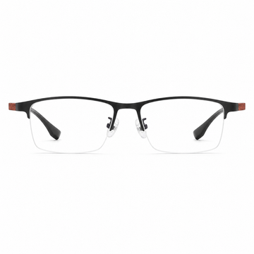 Black eyeglass frame, front product view