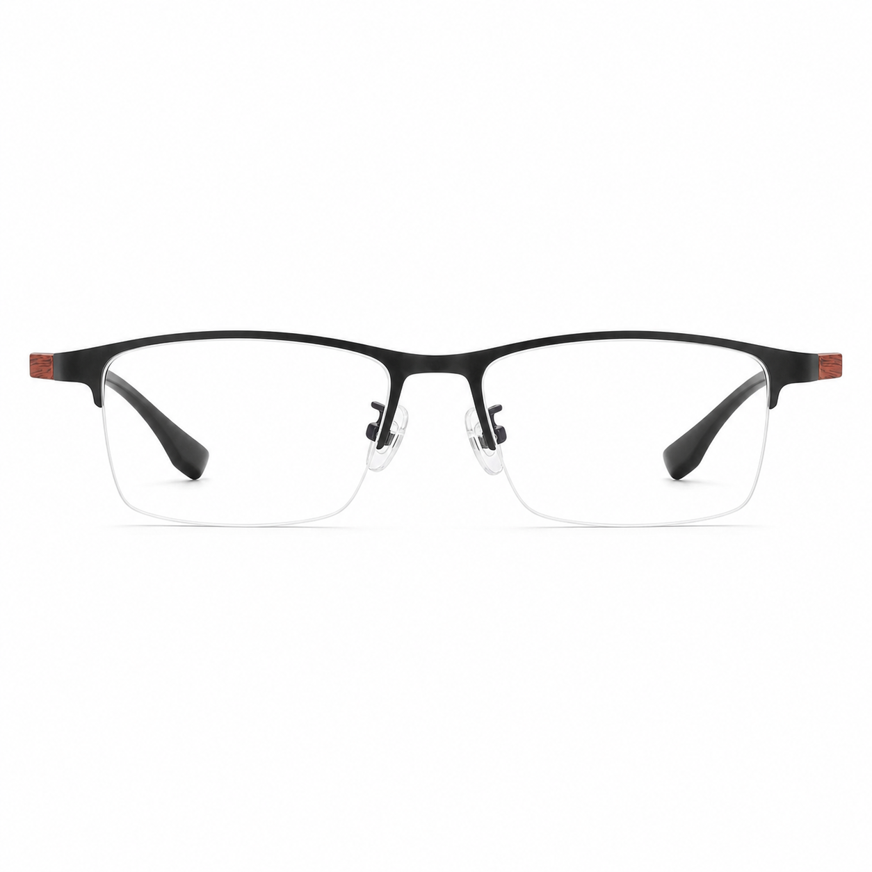Black eyeglass frame, front product view