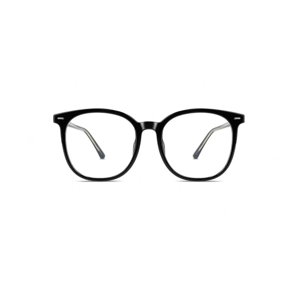 Black eyeglass frame, front product view
