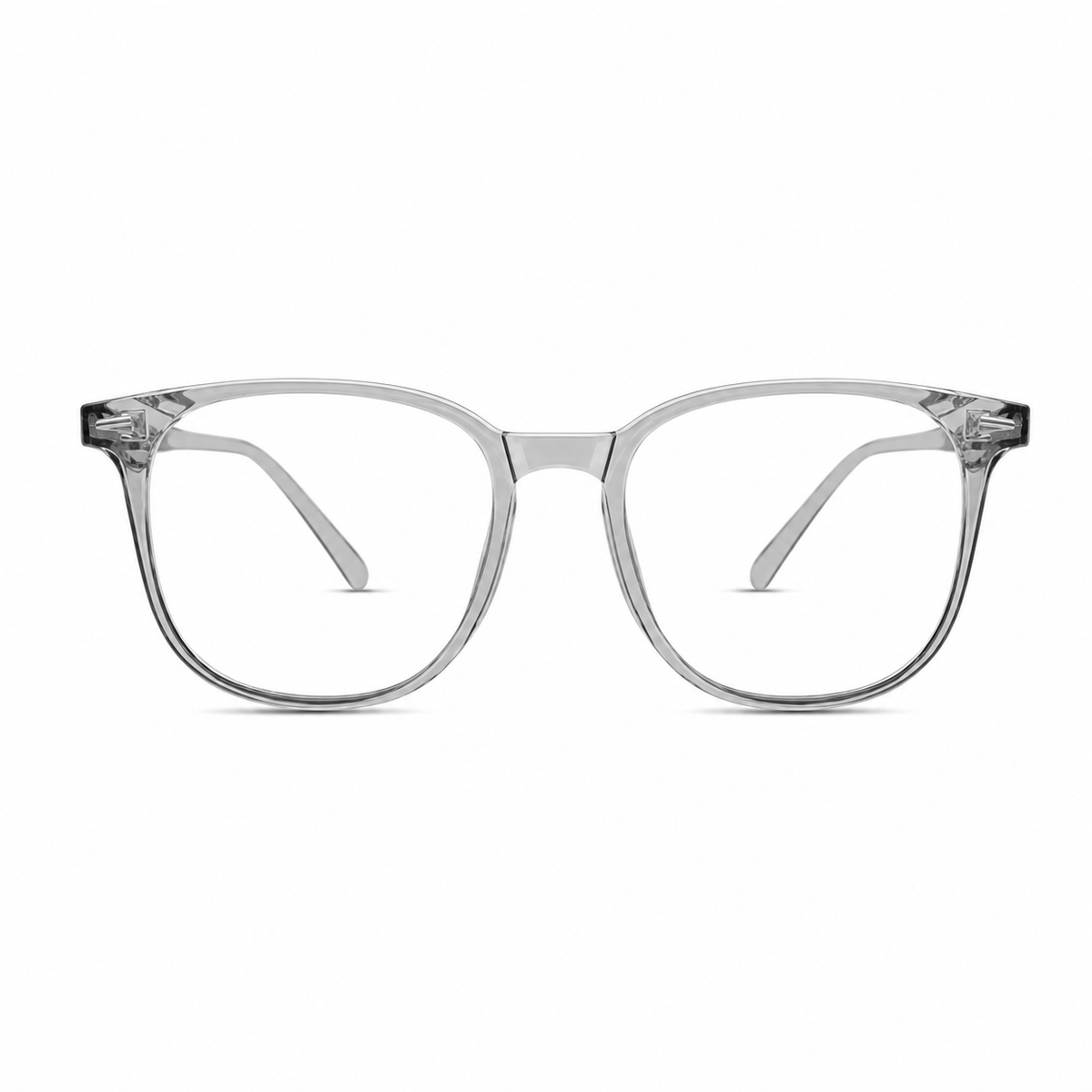 Gray eyeglass frame, front product view