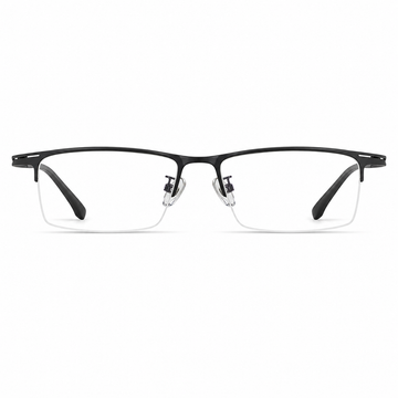 Black eyeglass frame, front product view