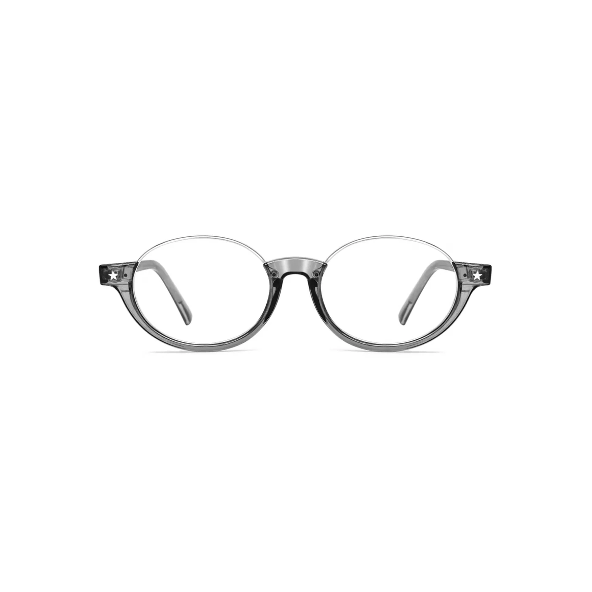 Crystal Gray eyeglass frame, front product view