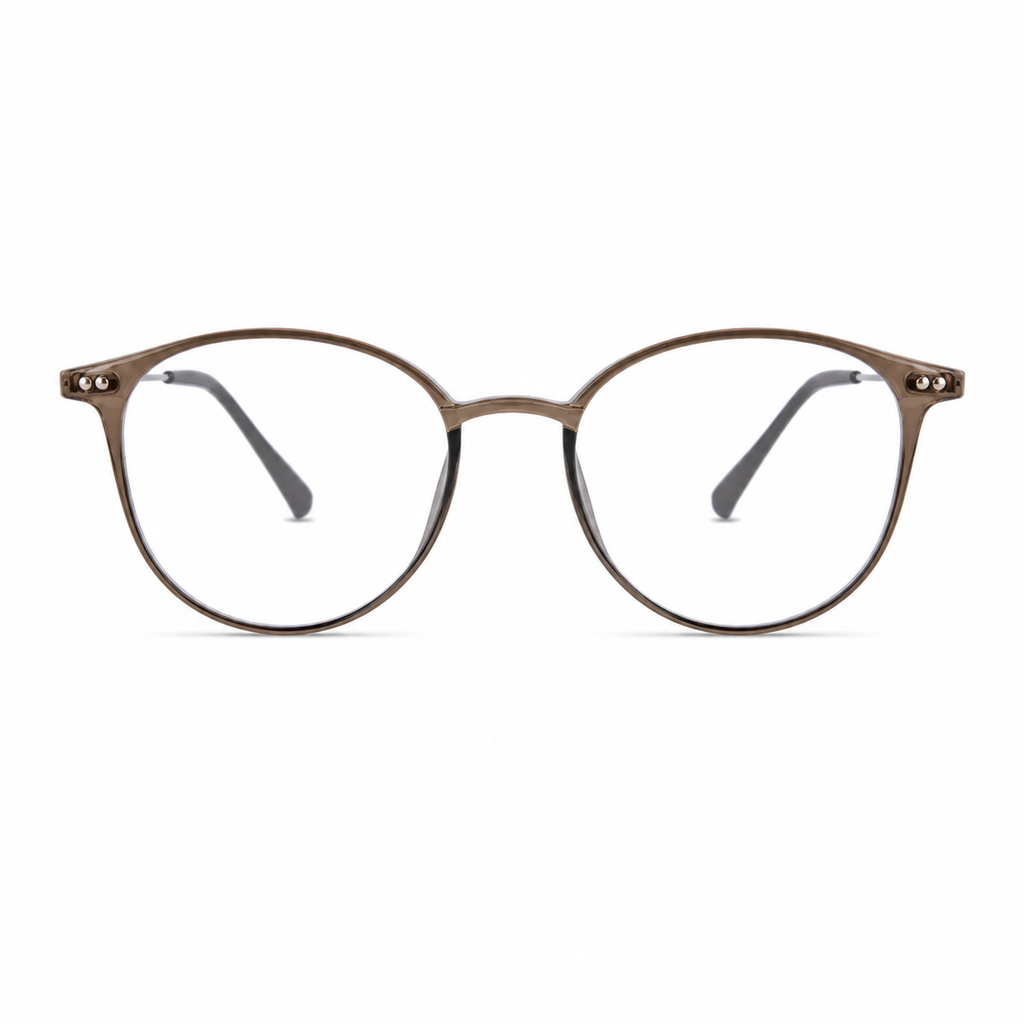 Cool Tea Brown eyeglass frame, front product view