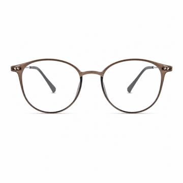 Cool Tea Brown eyeglass frame, front product view