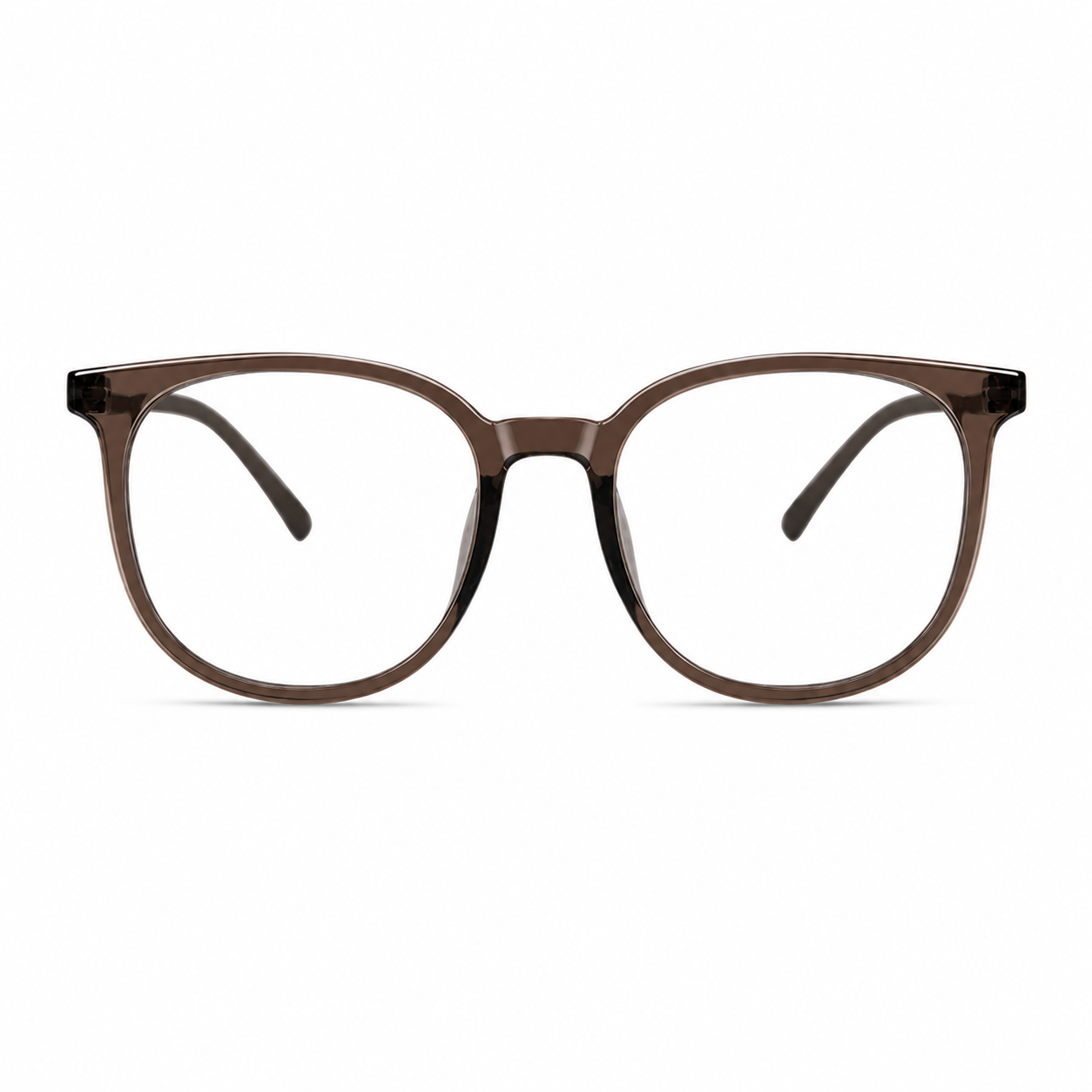 Amber Brown eyeglass frame, front product view