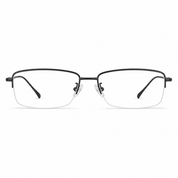 Black eyeglass frame, front product view