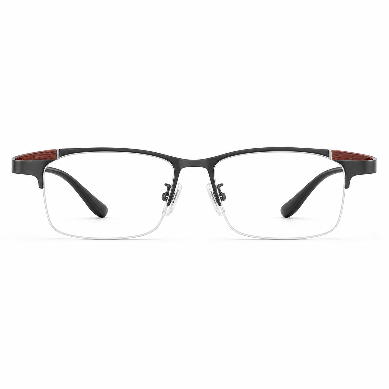 Black/Silver eyeglass frame, front product view