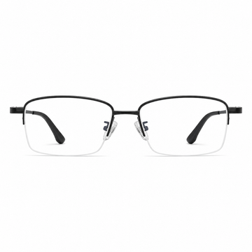 Black eyeglass frame, front product view