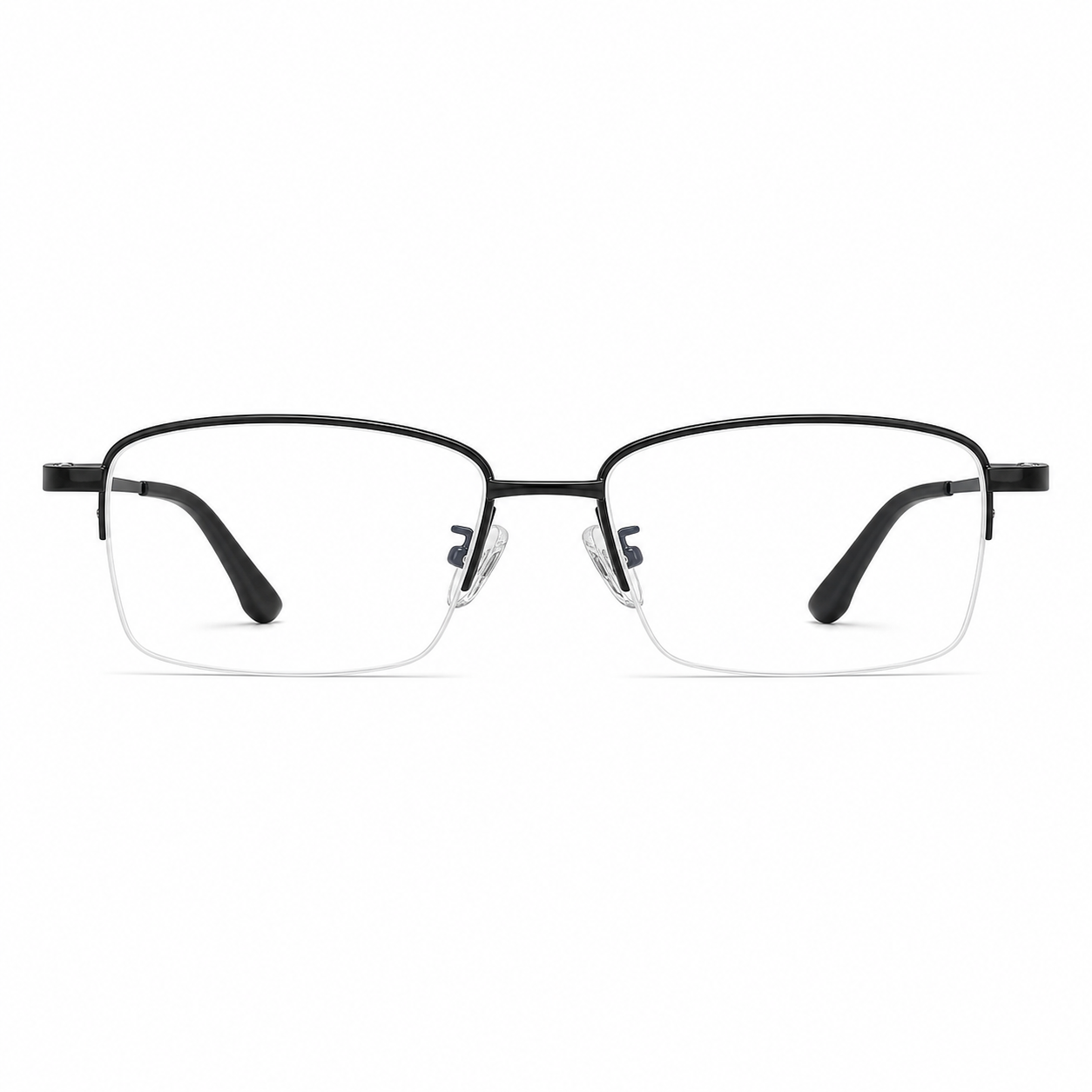 Black eyeglass frame, front product view