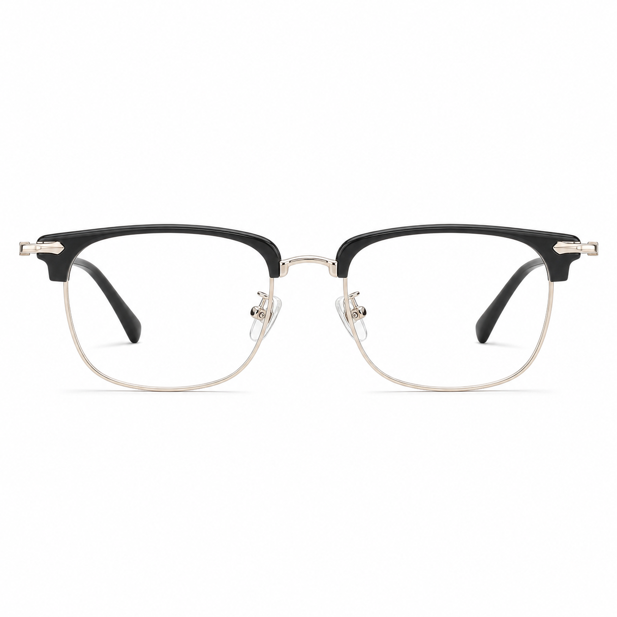 Black/Gold eyeglass frame, front product view