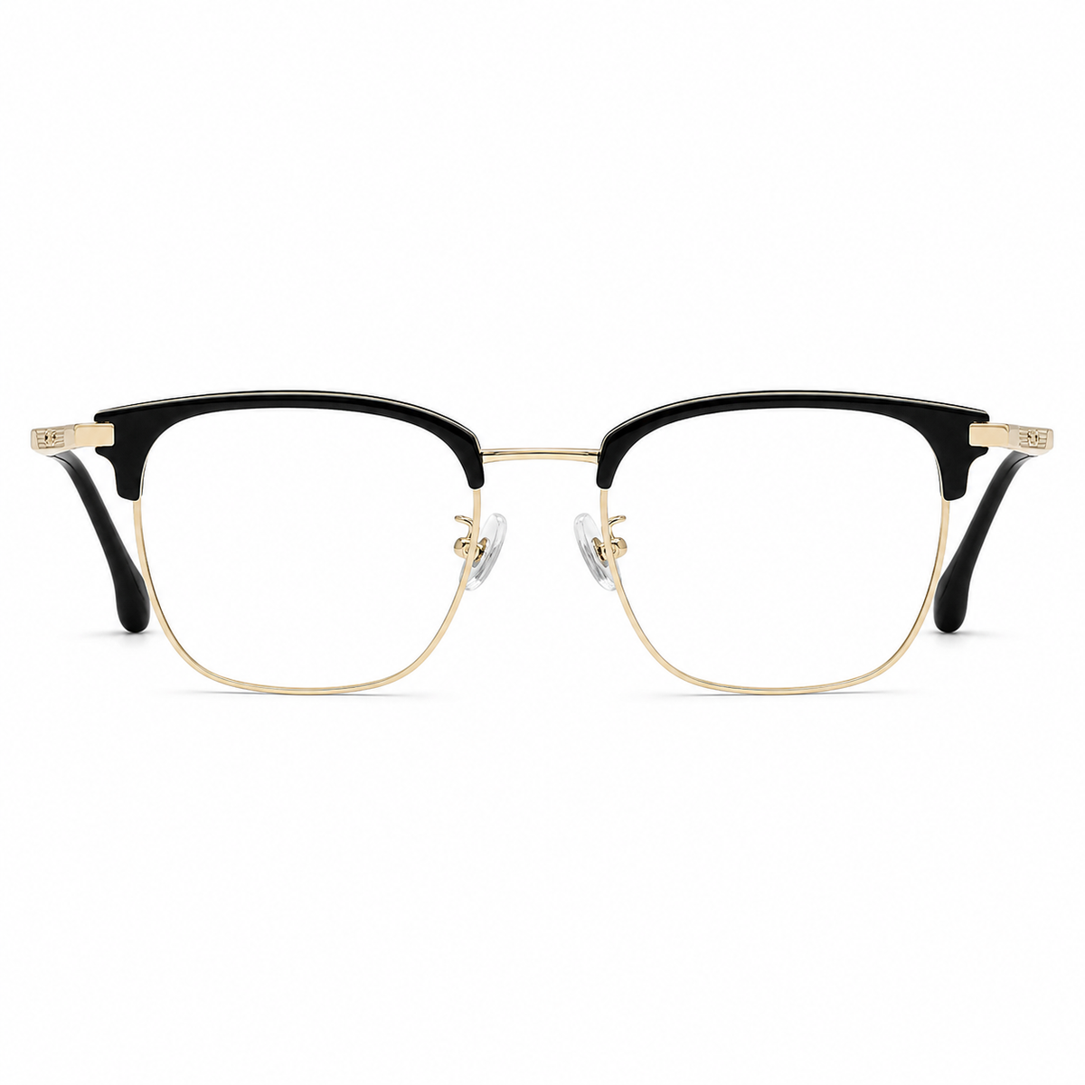 Black/Gold eyeglass frame, front product view