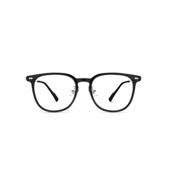 Black eyeglass frame, front product view