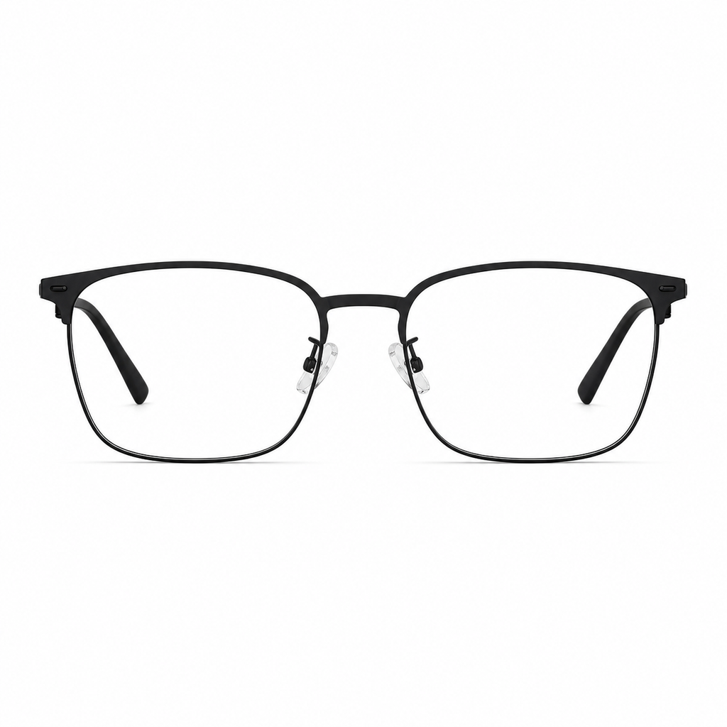 Matte Black eyeglass frame, front product view