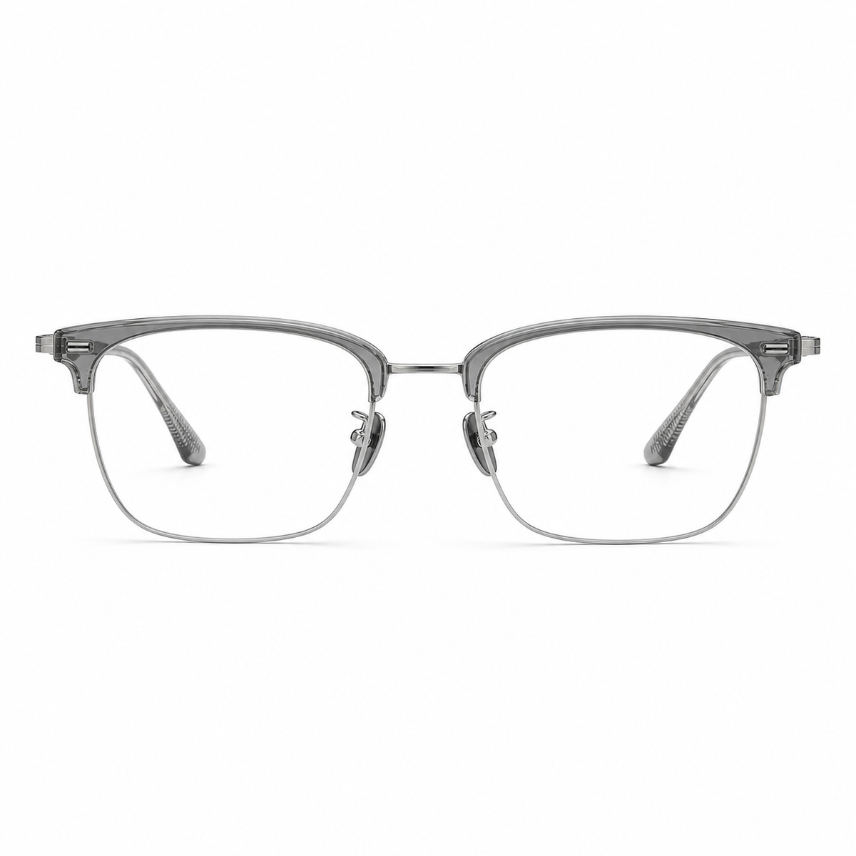Crystal Grey/Silver eyeglass frame, front product view