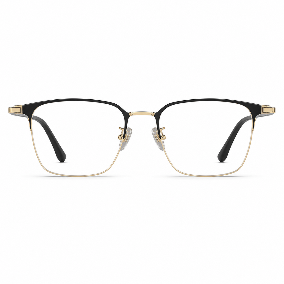 Black/Gold eyeglass frame, front product view