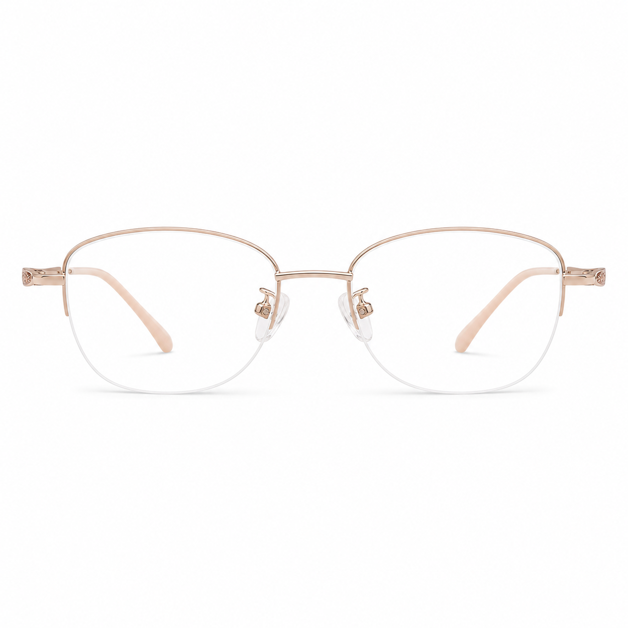 Rose Gold eyeglass frame, front product view