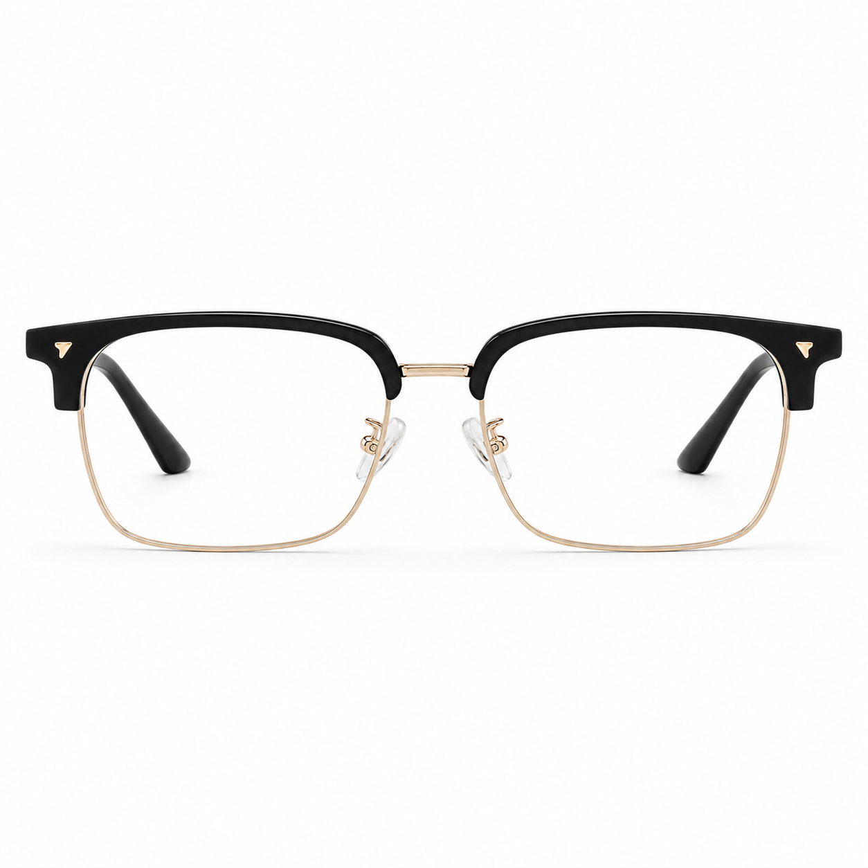 Black/Gold eyeglass frame, front product view