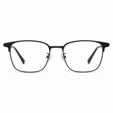 Black eyeglass frame, front product view