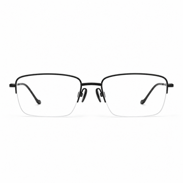 Black eyeglass frame, front product view